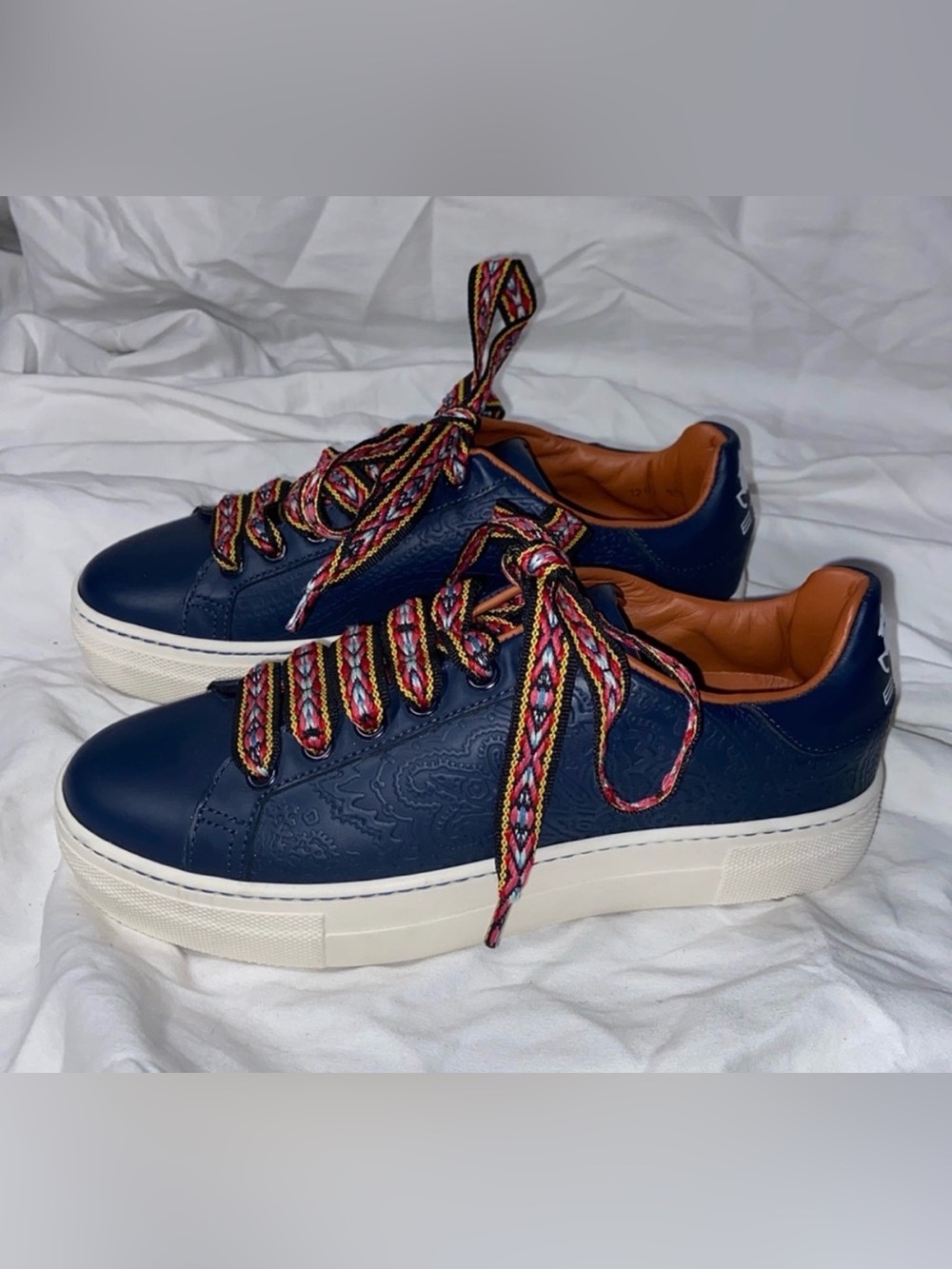 New ETRO embossed multi color laces Italian Trainer/Sneakers